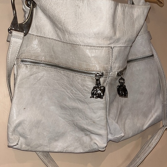 Laura Di Maggio cream leather hobo bag , cross or tote. Made in Italy/ preowned - Picture 2 of 12